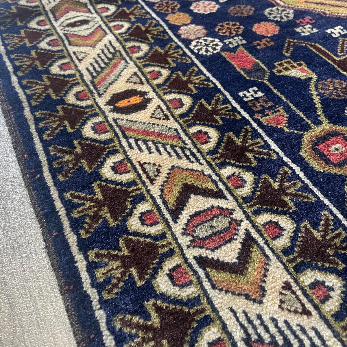 Vintage Afghan 'Sarkhat' Baluch Rug c. 1970