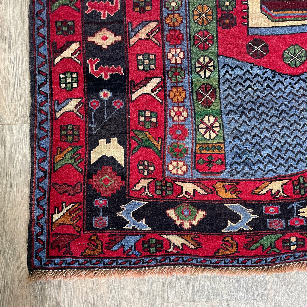 138 x 86 cm | Afghan Herati Baluch Rug (Old 1980)