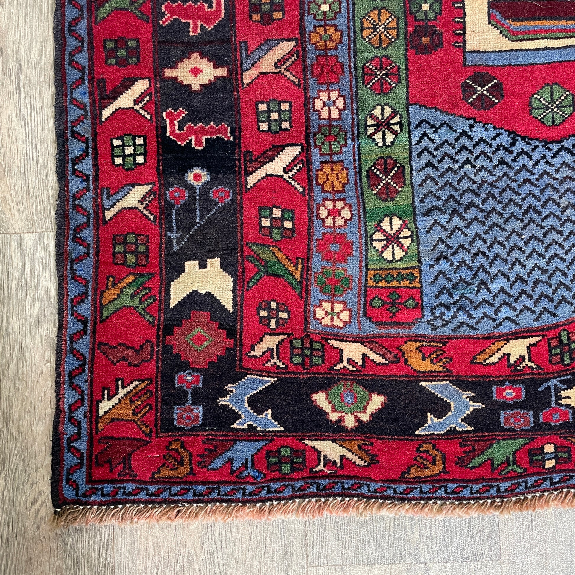 138 x 86 cm | Afghan Herati Baluch Rug (Old 1980)
