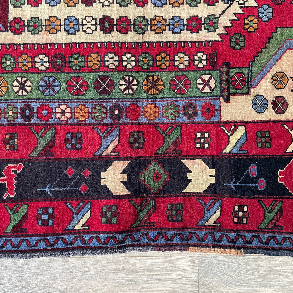 138 x 86 cm | Afghan Herati Baluch Rug (Old 1980)