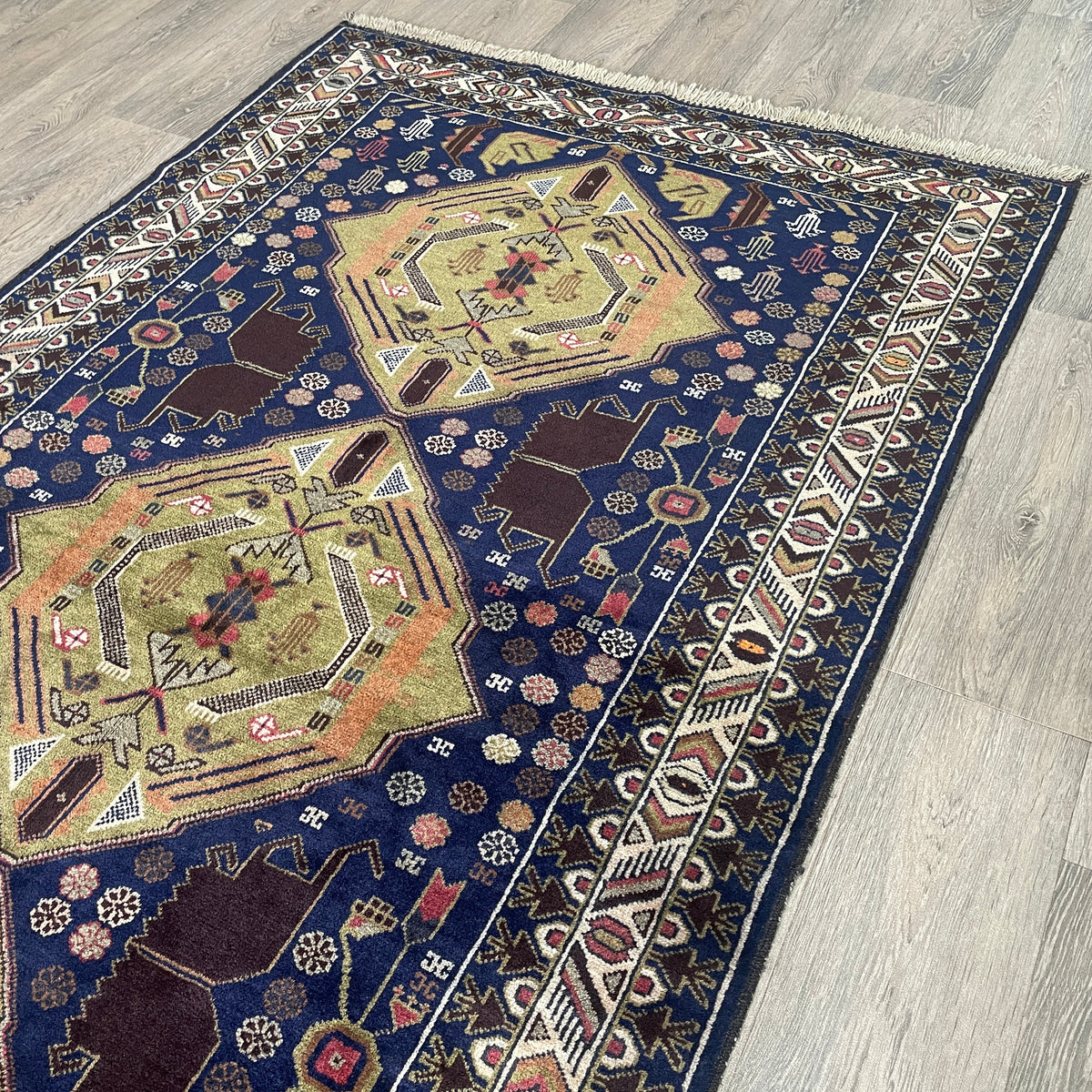Vintage Afghan 'Sarkhat' Baluch Rug c. 1970