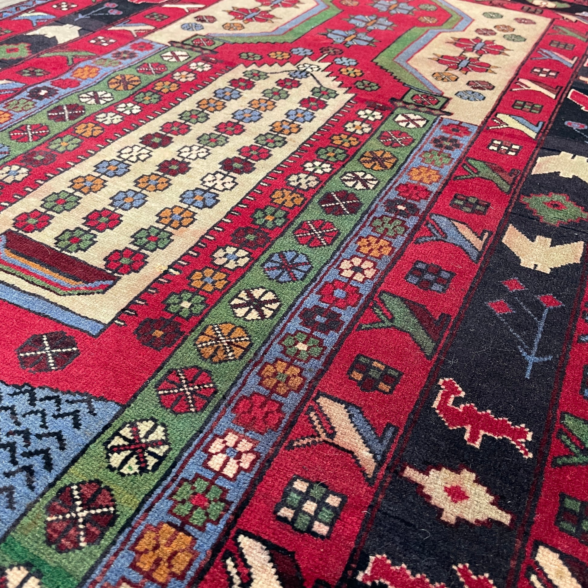 138 x 86 cm | Afghan Herati Baluch Rug (Old 1980)