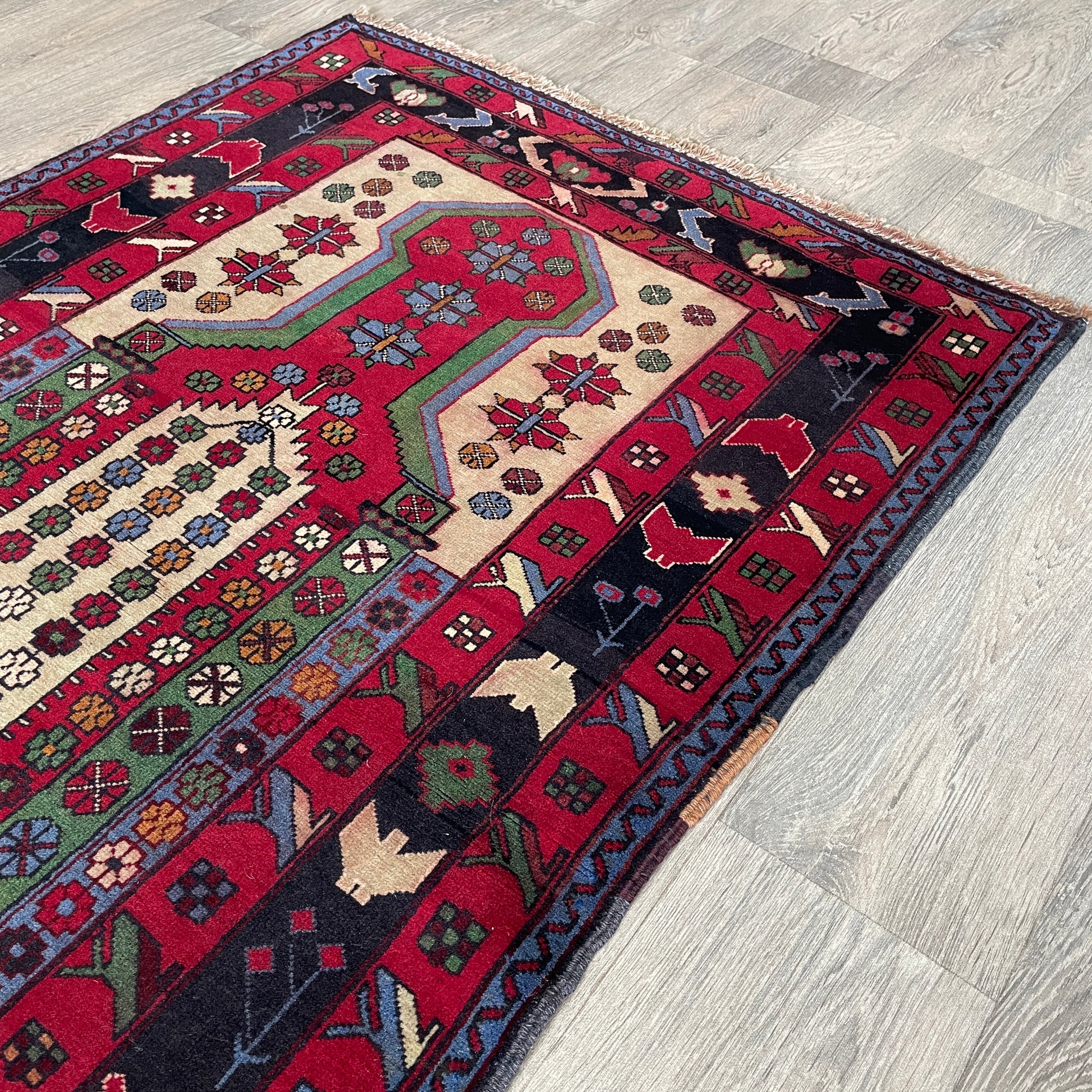138 x 86 cm | Afghan Herati Baluch Rug (Old 1980)