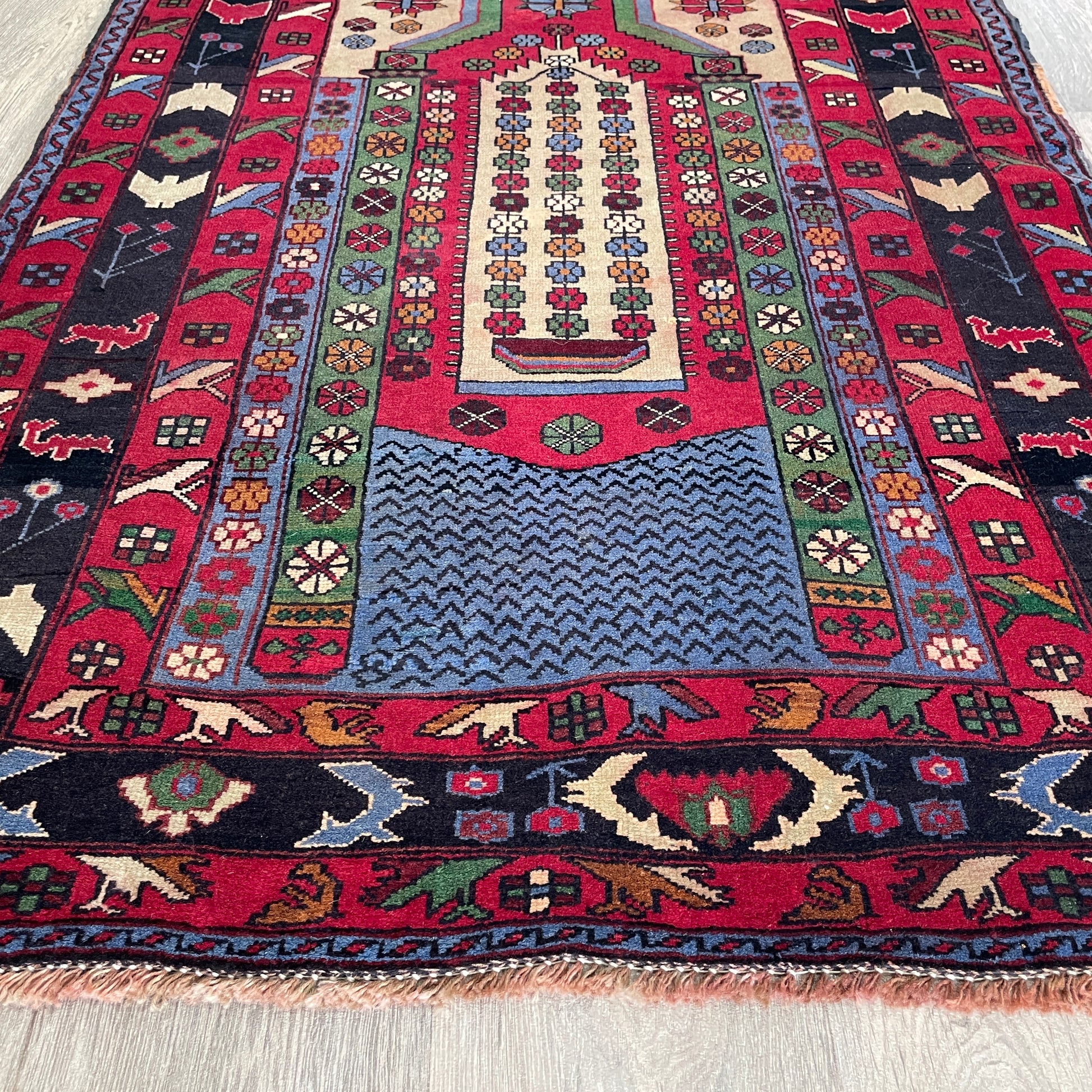 138 x 86 cm | Afghan Herati Baluch Rug (Old 1980)
