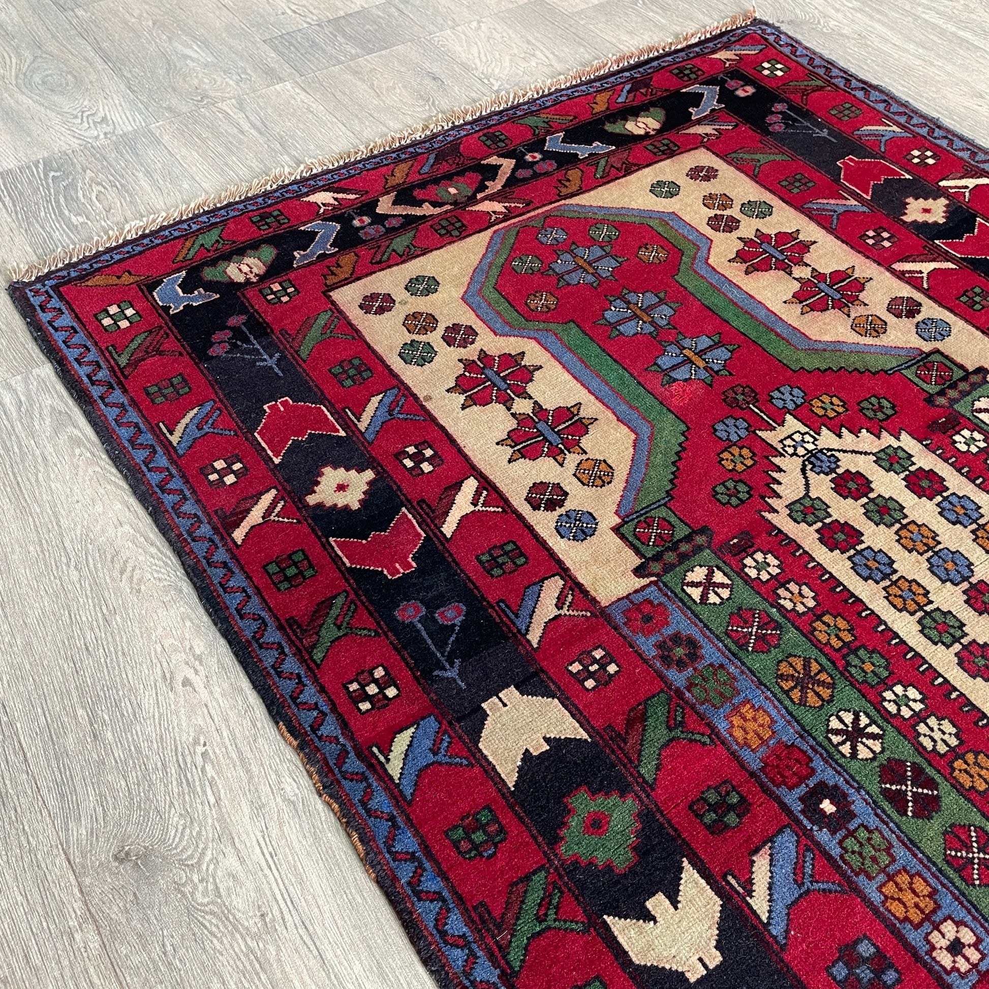 138 x 86 cm | Afghan Herati Baluch Rug (Old 1980)