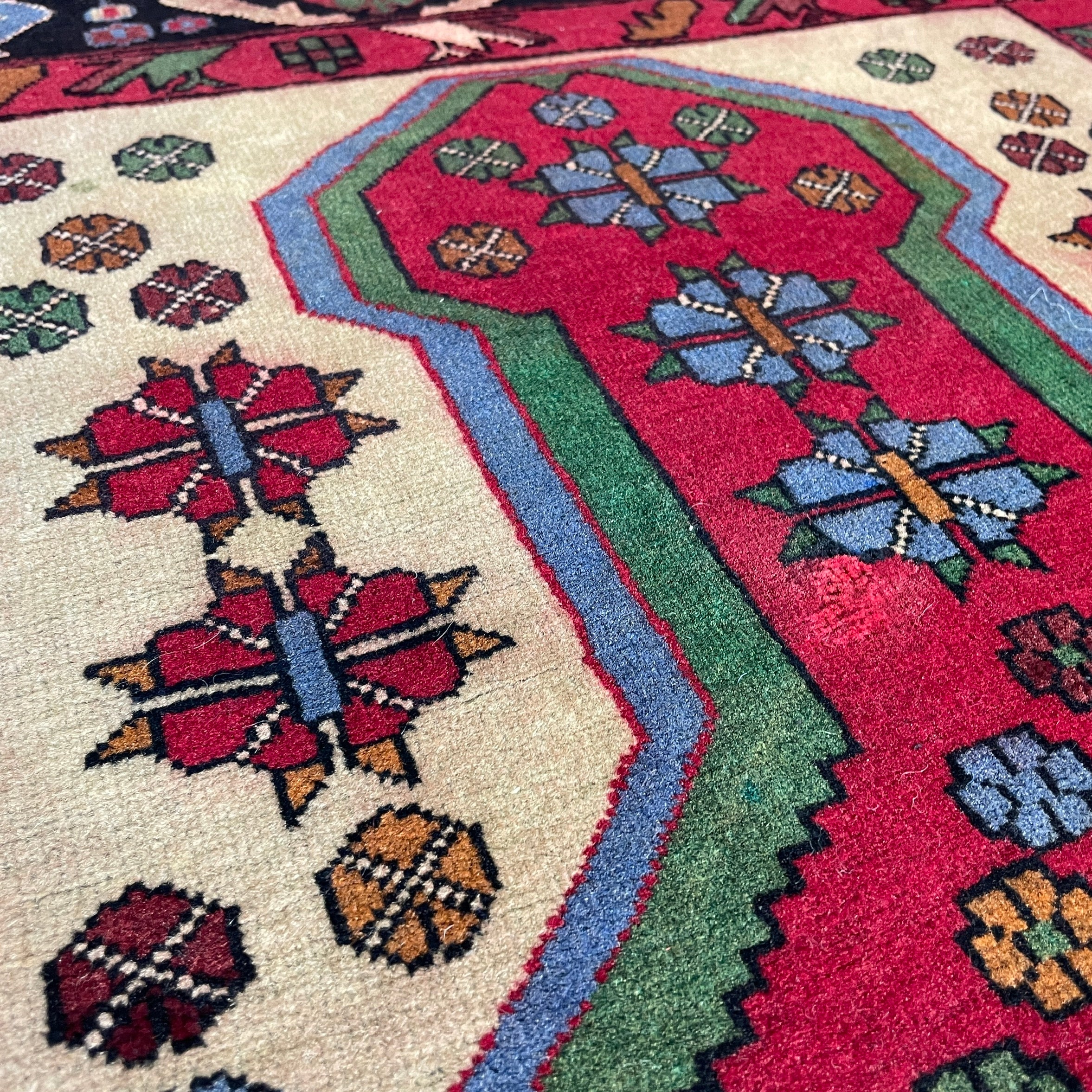 138 x 86 cm | Afghan Herati Baluch Rug (Old 1980)