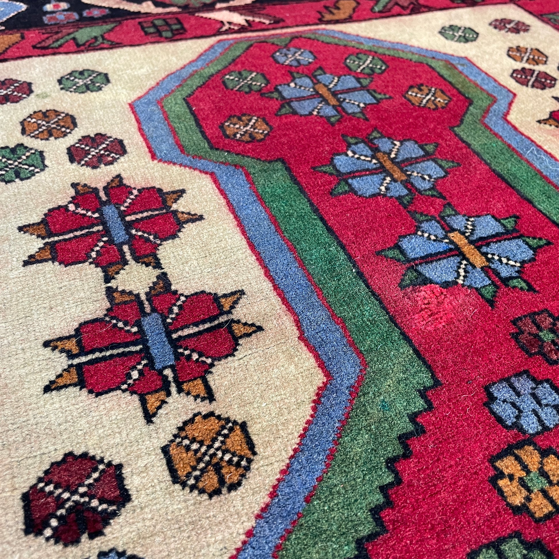138 x 86 cm | Afghan Herati Baluch Rug (Old 1980)