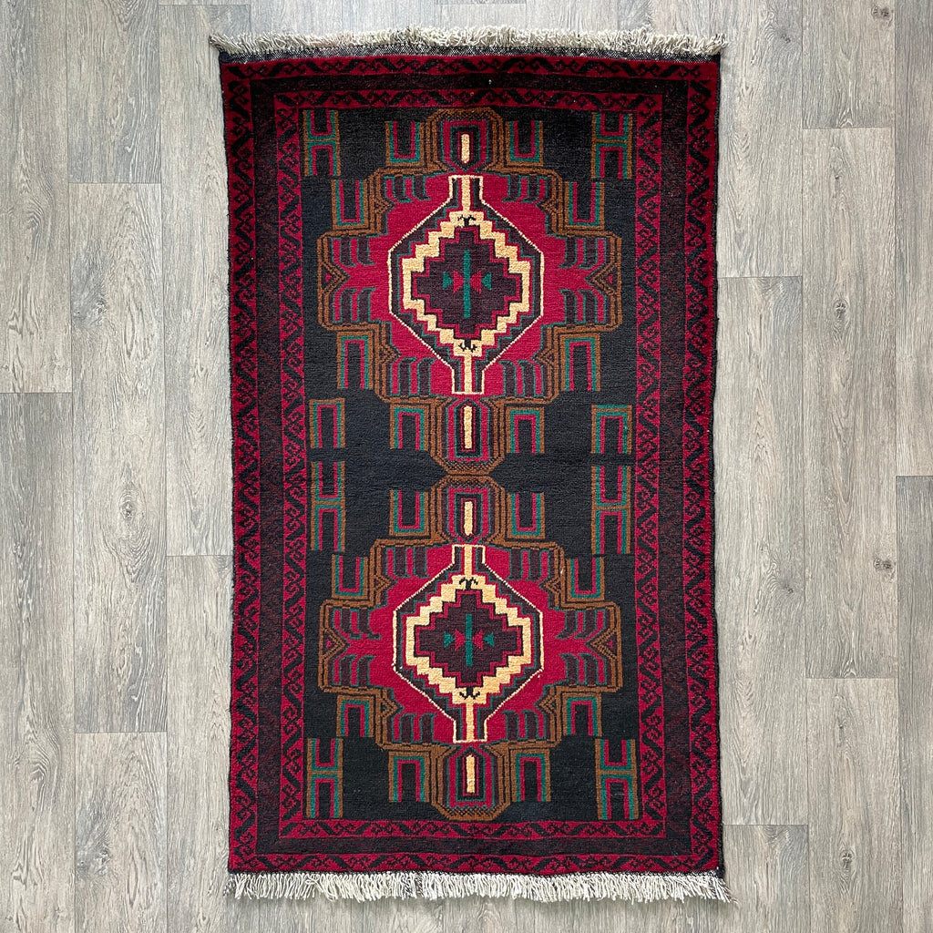157 x 89 cm | Afghan Herati Baluch Rug (Old 1980)