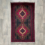 157 x 89 cm | Afghan Herati Baluch Rug (Old 1980) - Khorasan Rugs