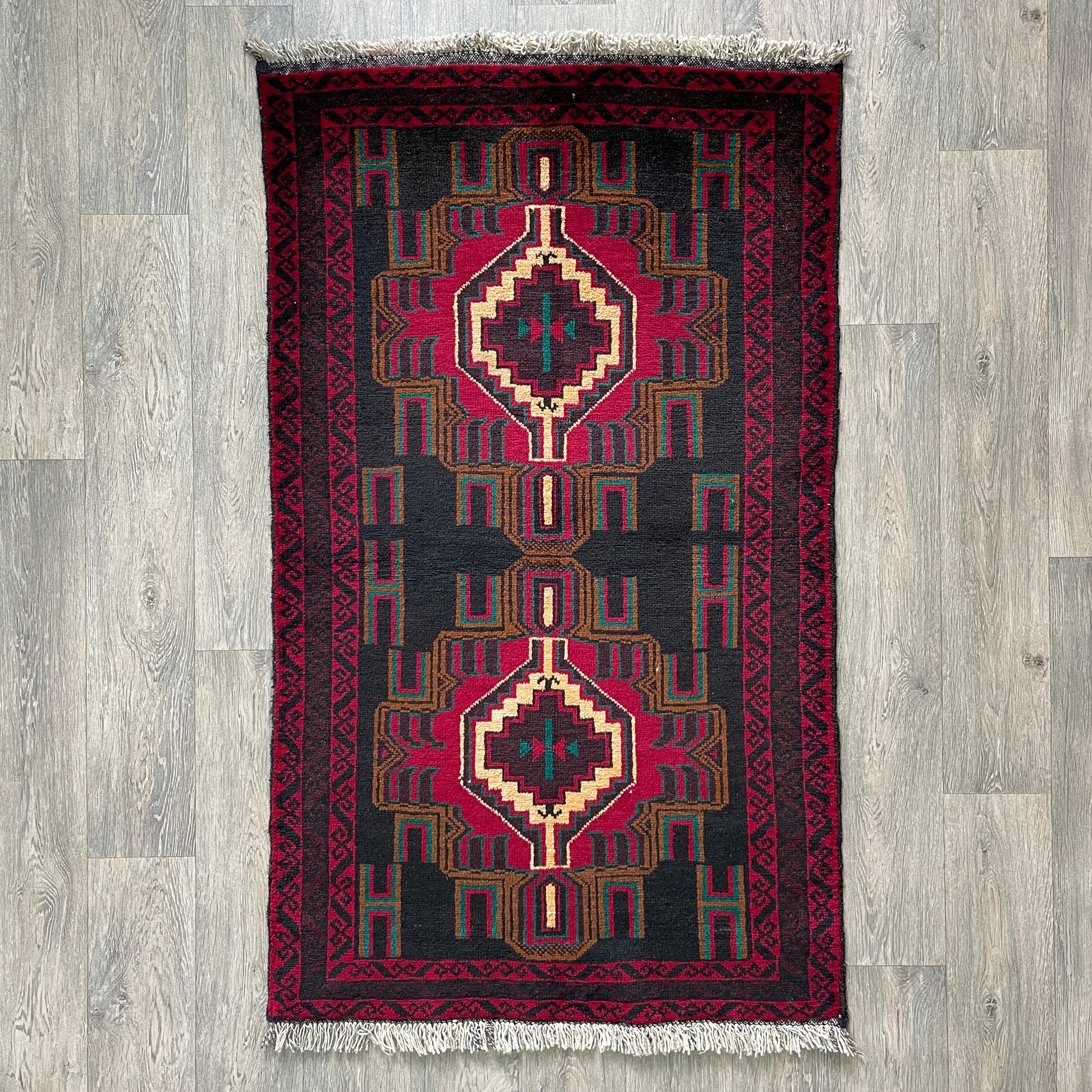 157 x 89 cm | Afghan Herati Baluch Rug (Old 1980)
