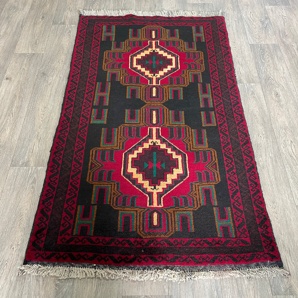 157 x 89 cm | Afghan Herati Baluch Rug (Old 1980)