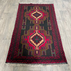 157 x 89 cm | Afghan Herati Baluch Rug (Old 1980) - Khorasan Rugs