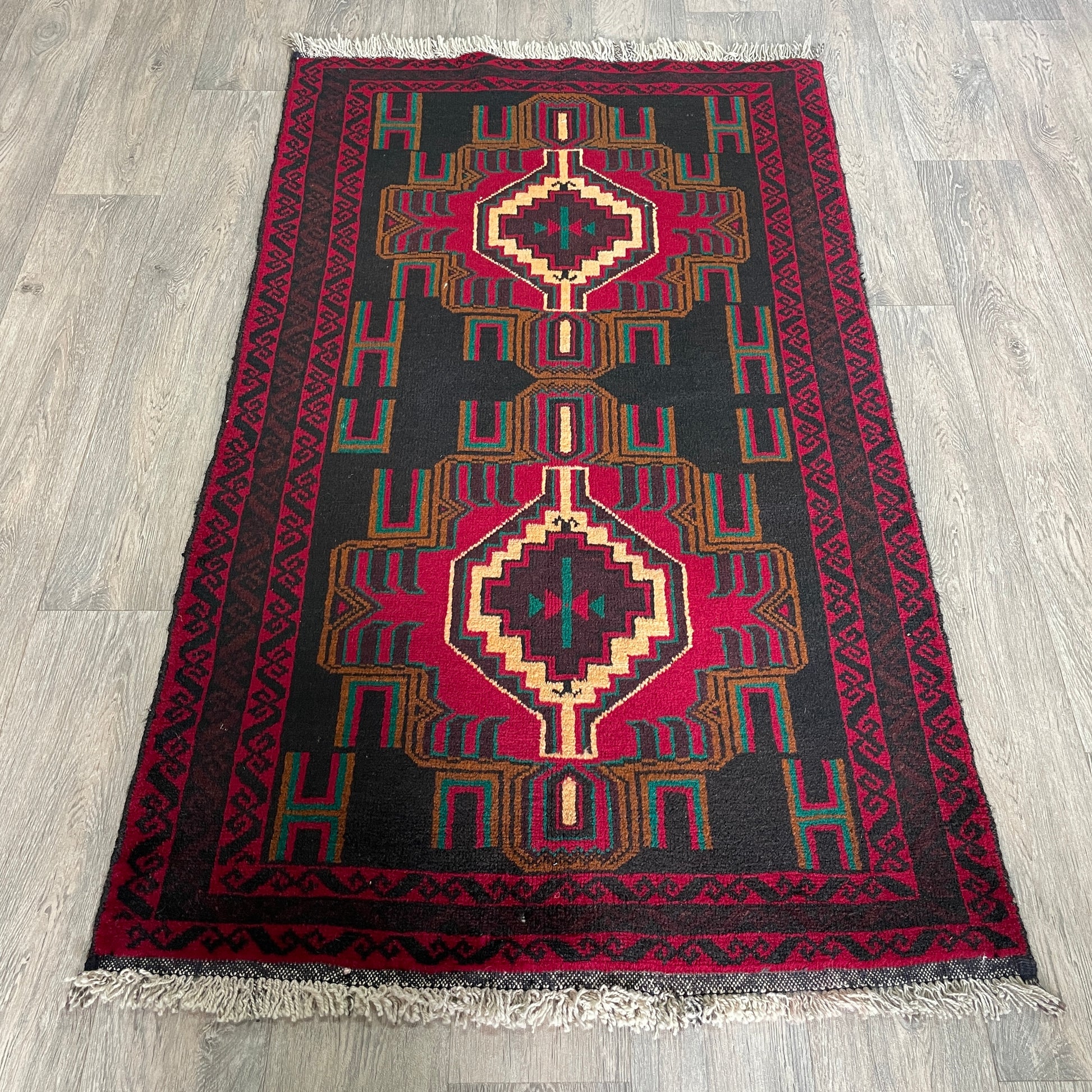 157 x 89 cm | Afghan Herati Baluch Rug (Old 1980)