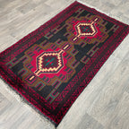 157 x 89 cm | Afghan Herati Baluch Rug (Old 1980) - Khorasan Rugs