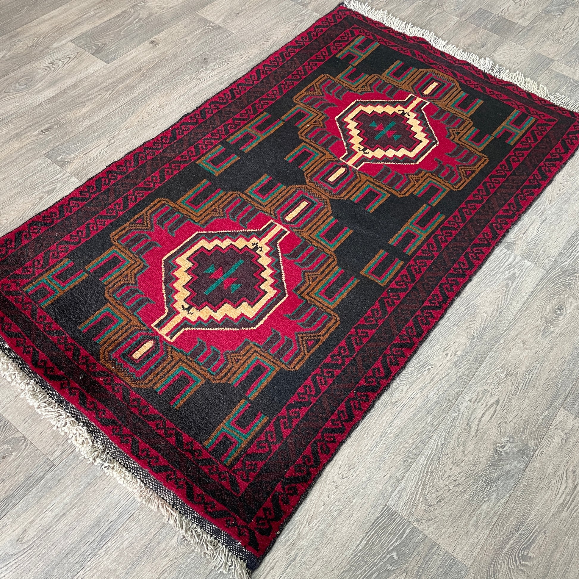 157 x 89 cm | Afghan Herati Baluch Rug (Old 1980)