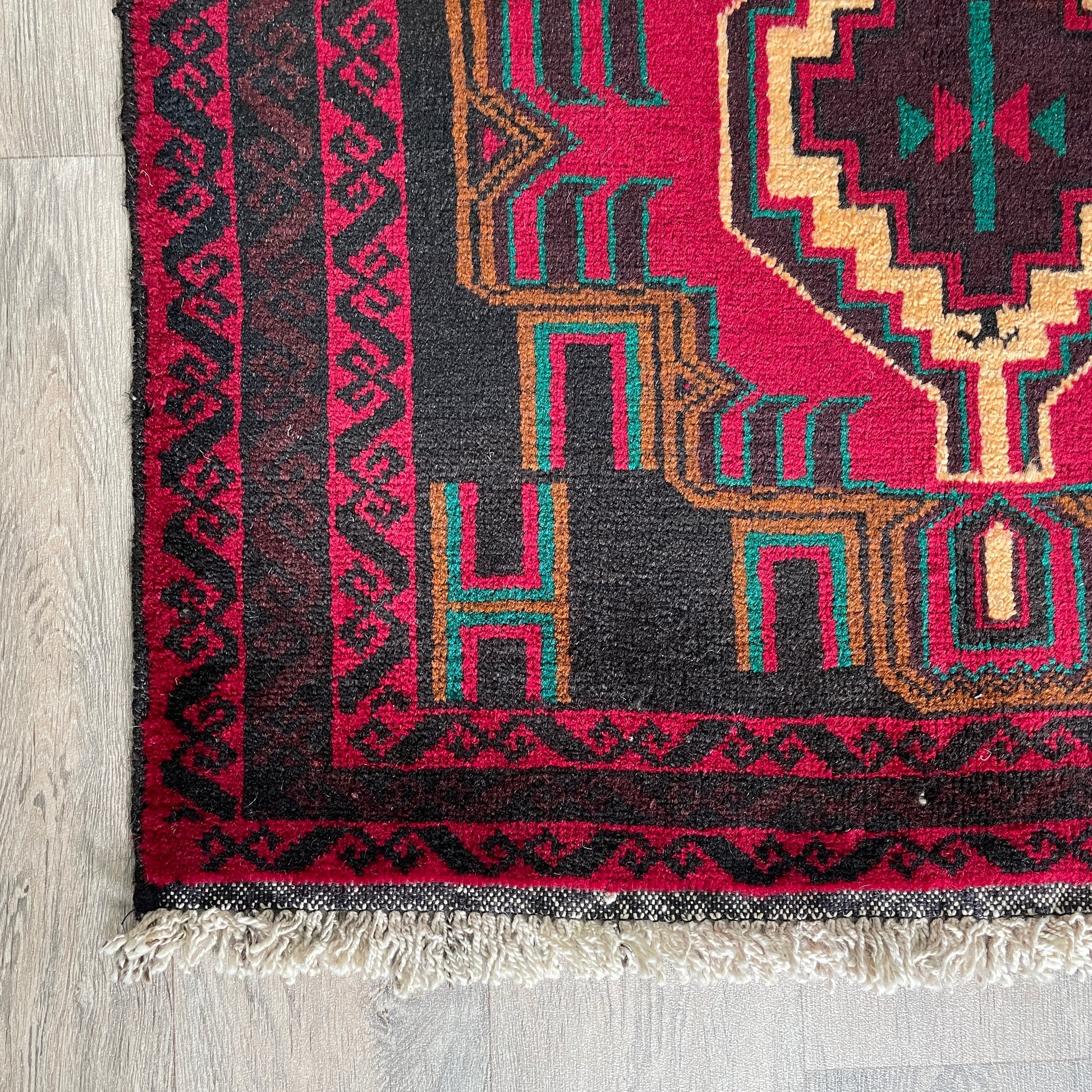 157 x 89 cm | Afghan Herati Baluch Rug (Old 1980)