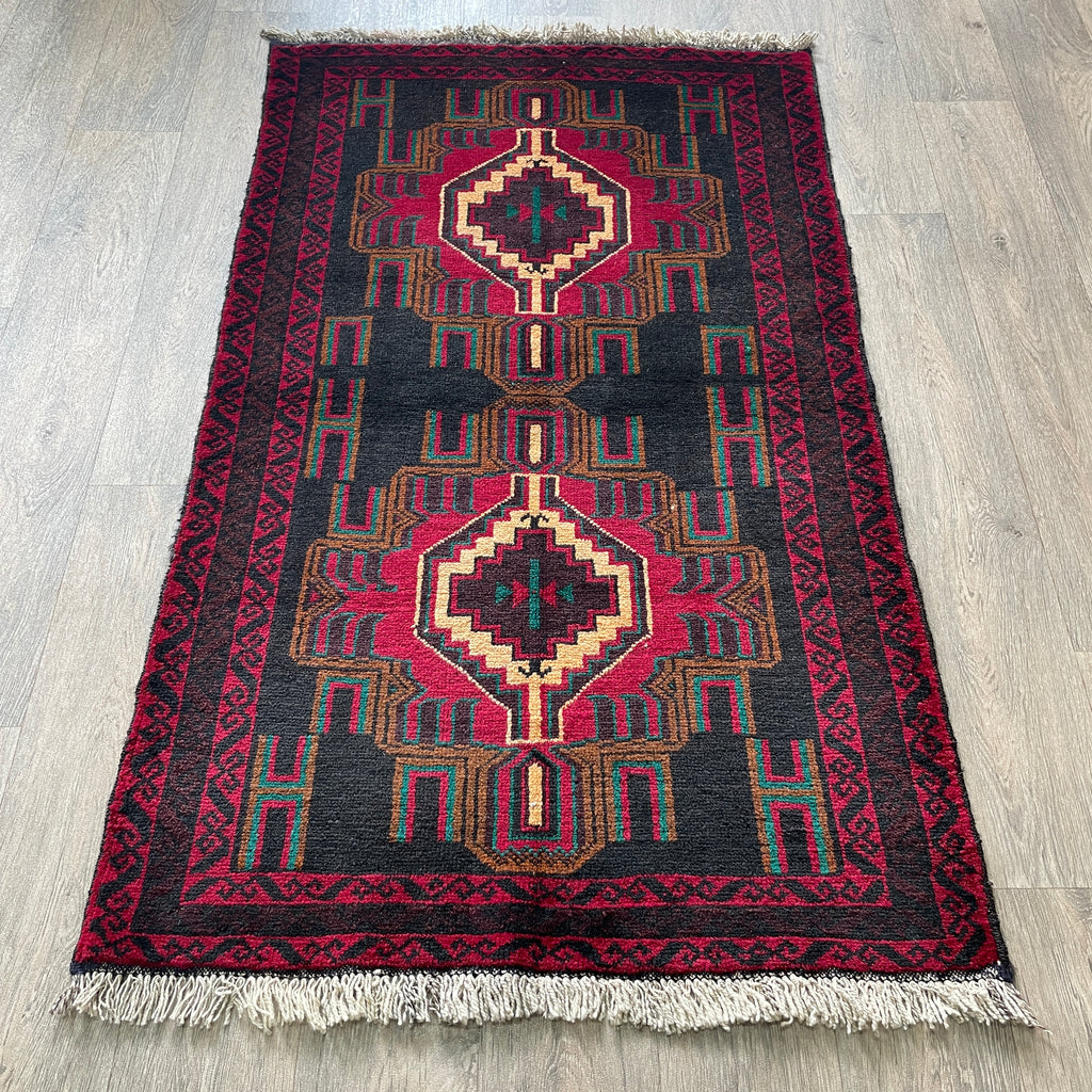 157 x 89 cm | Afghan Herati Baluch Rug (Old 1980)