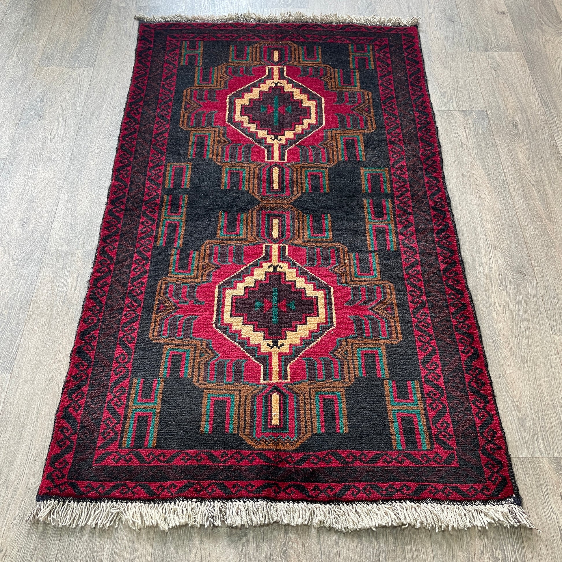 157 x 89 cm | Afghan Herati Baluch Rug (Old 1980)