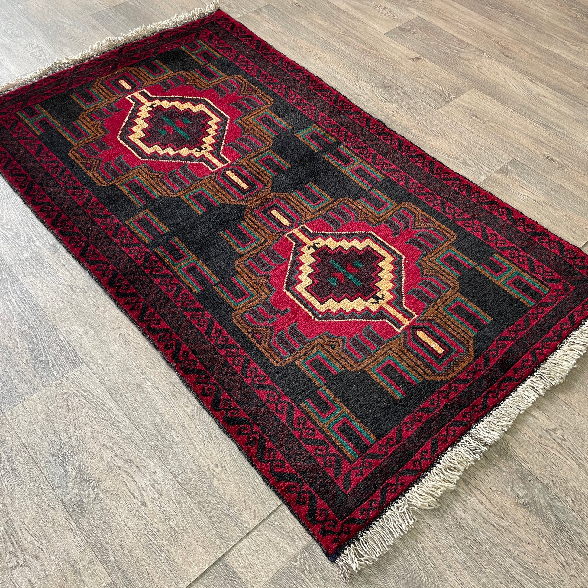 157 x 89 cm | Afghan Herati Baluch Rug (Old 1980)