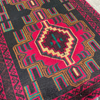 157 x 89 cm | Afghan Herati Baluch Rug (Old 1980) - Khorasan Rugs