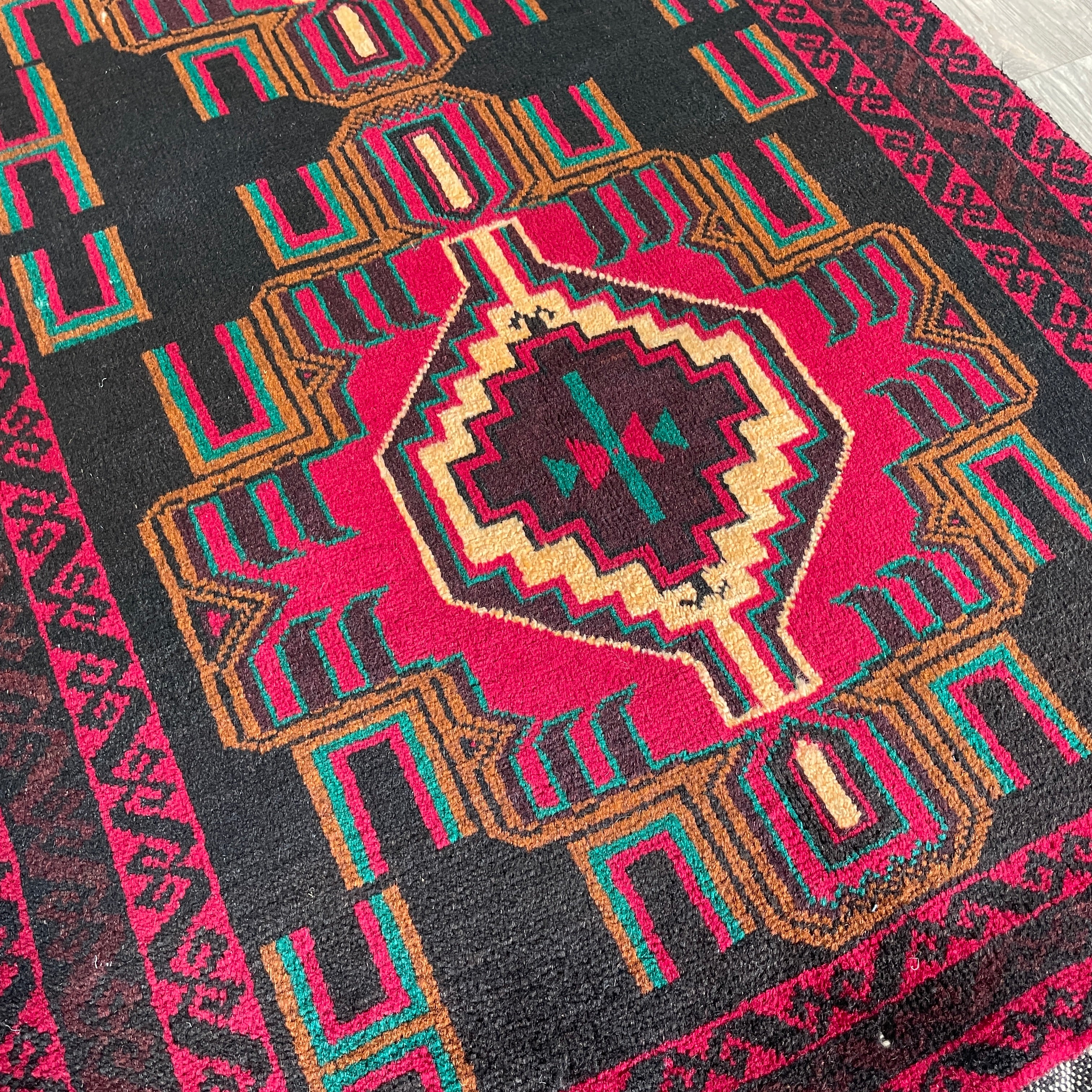 157 x 89 cm | Afghan Herati Baluch Rug (Old 1980) - Khorasan Rugs