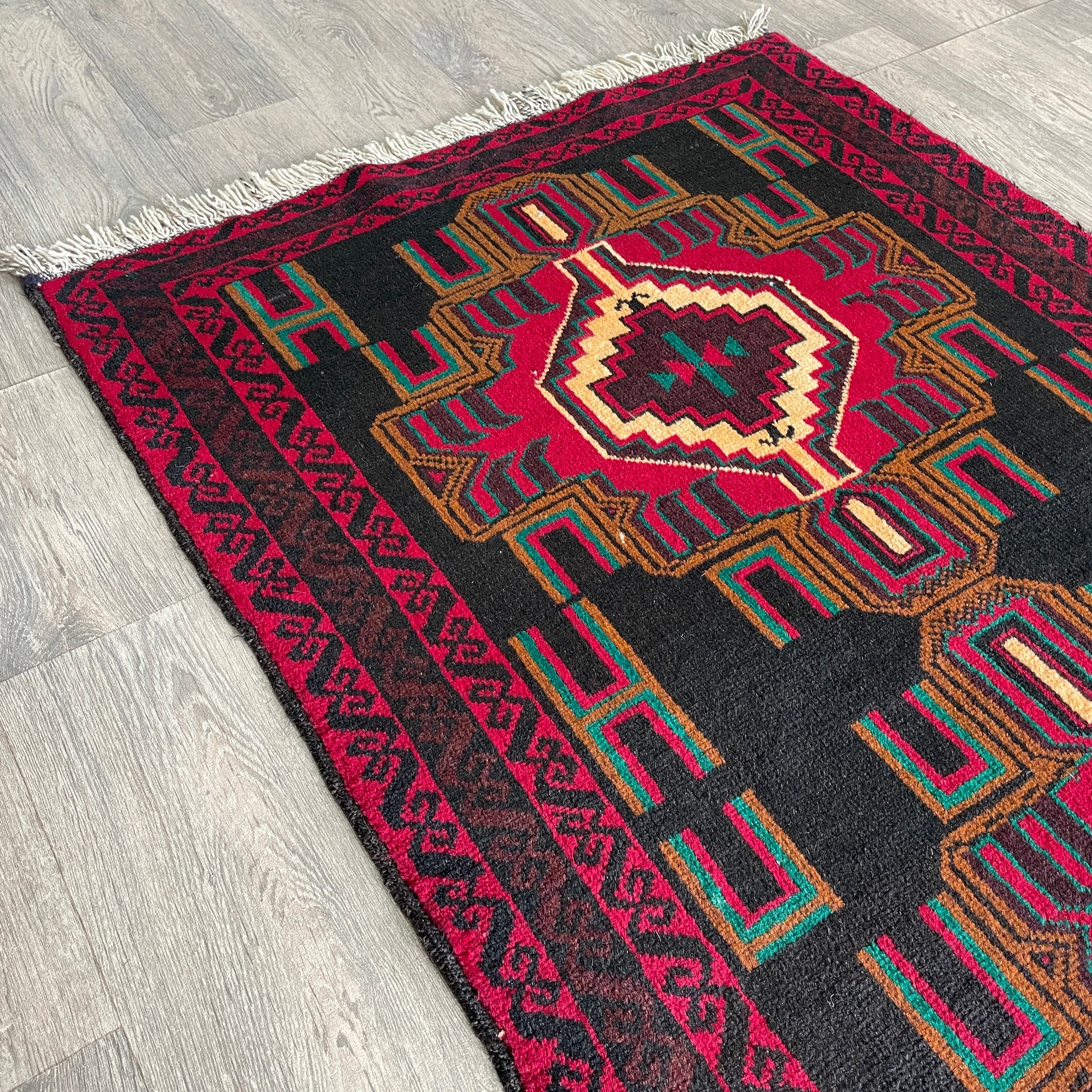157 x 89 cm | Afghan Herati Baluch Rug (Old 1980)