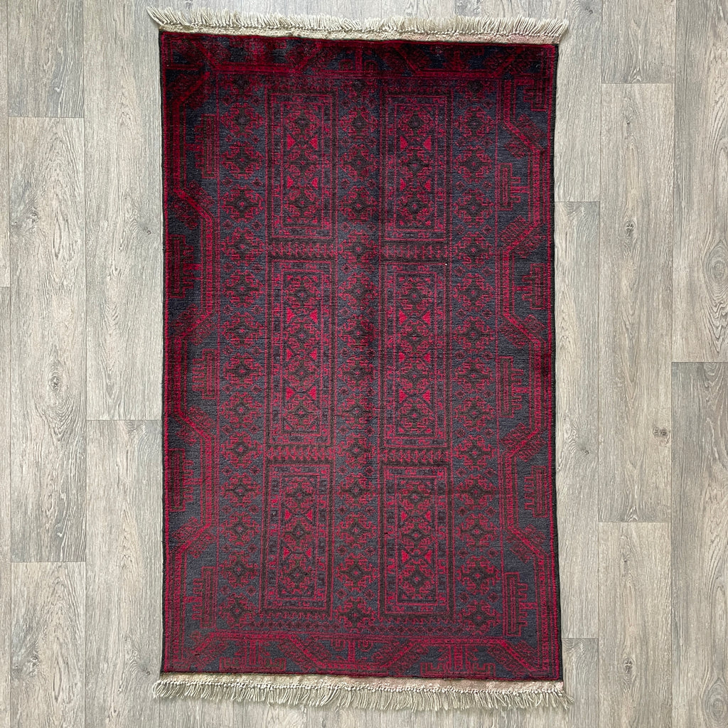 157 x 90 cm | Afghan Herati Baluch Rug (Old 1980) - Khorasan Rugs