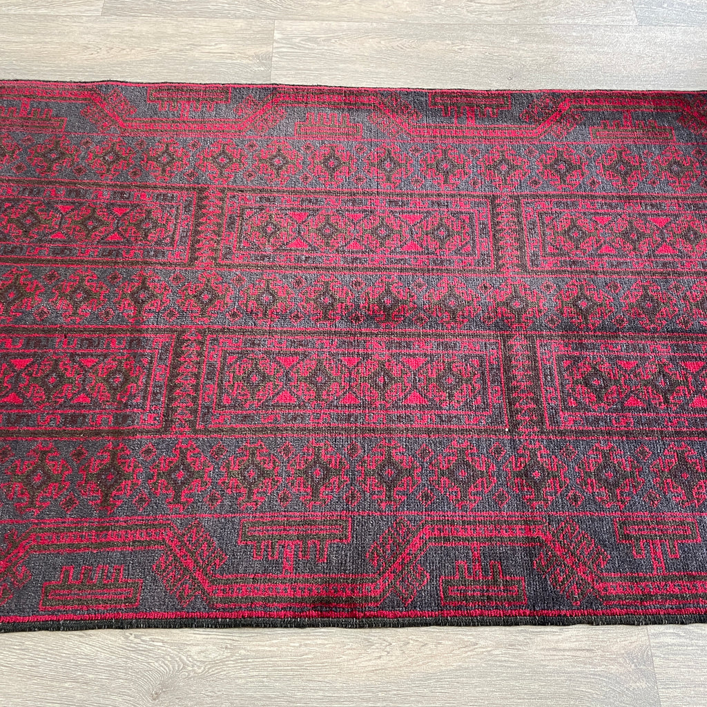 157 x 90 cm | Afghan Herati Baluch Rug (Old 1980) - Khorasan Rugs
