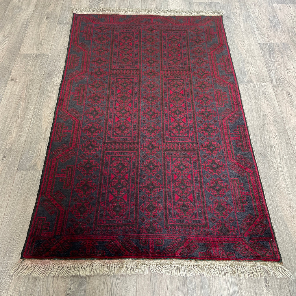 157 x 90 cm | Afghan Herati Baluch Rug (Old 1980) - Khorasan Rugs