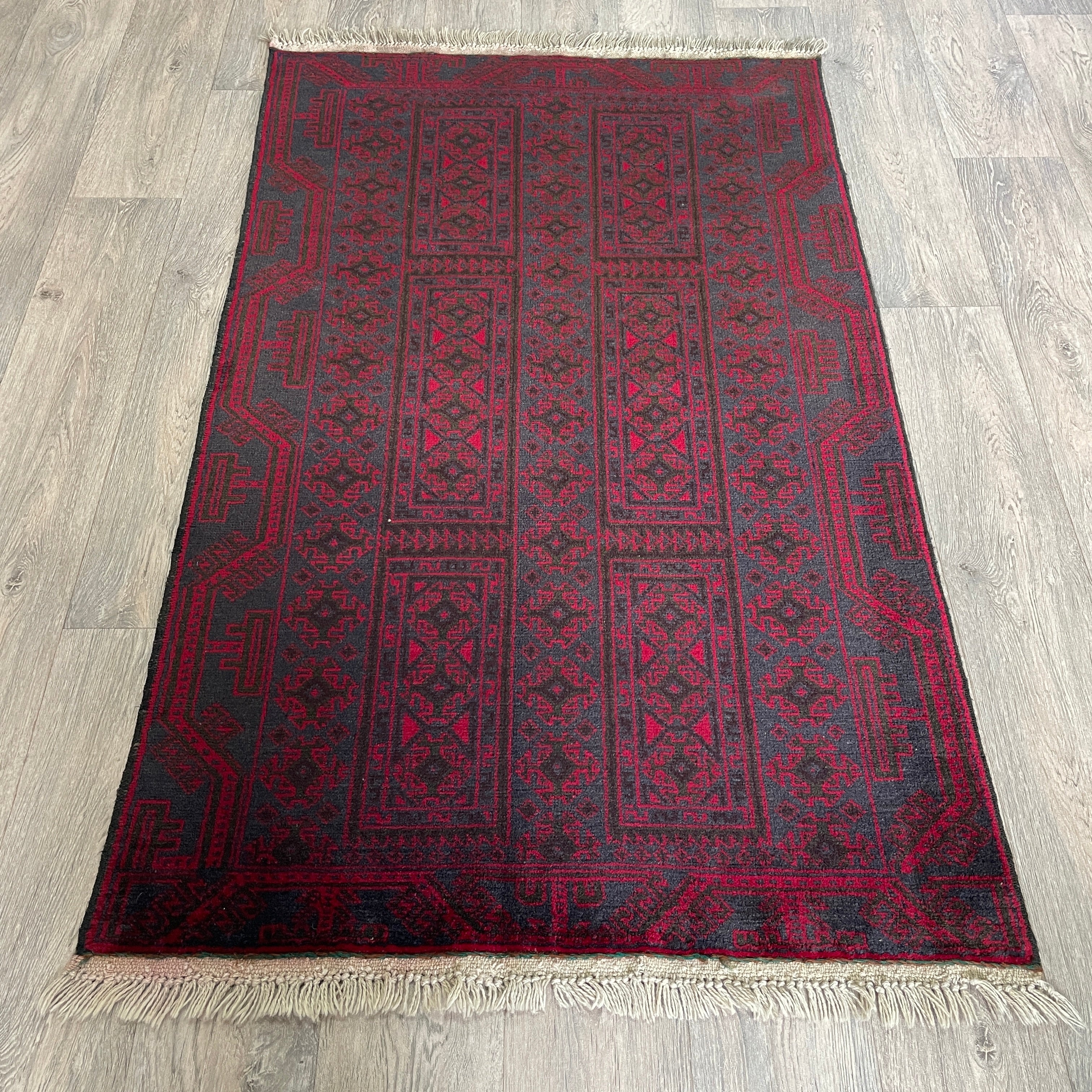 157 x 90 cm | Afghan Herati Baluch Rug (Old 1980) - Khorasan Rugs