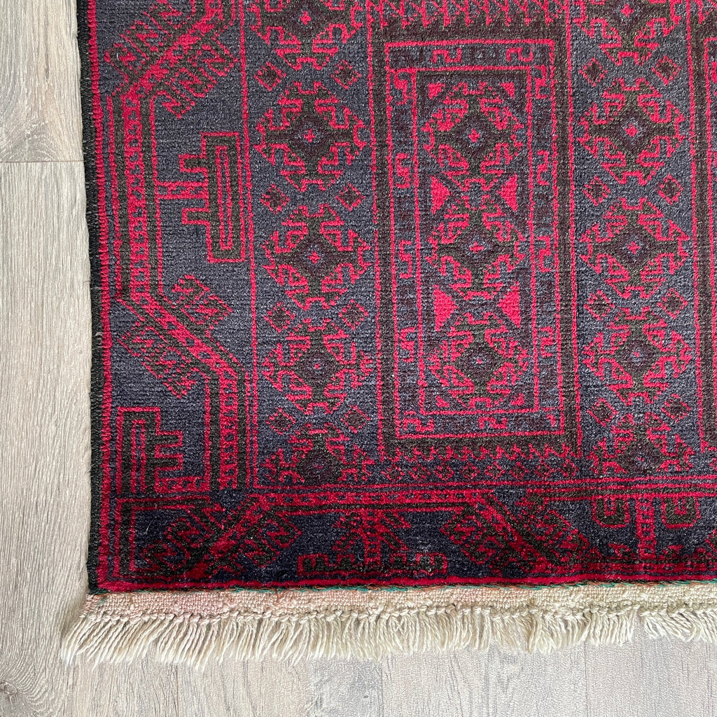 157 x 90 cm | Afghan Herati Baluch Rug (Old 1980) - Khorasan Rugs