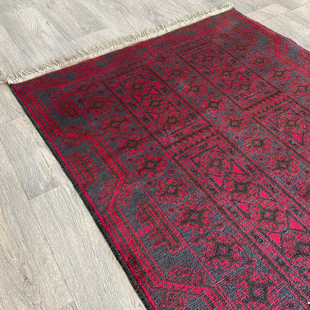 157 x 90 cm | Afghan Herati Baluch Rug (Old 1980) - Khorasan Rugs