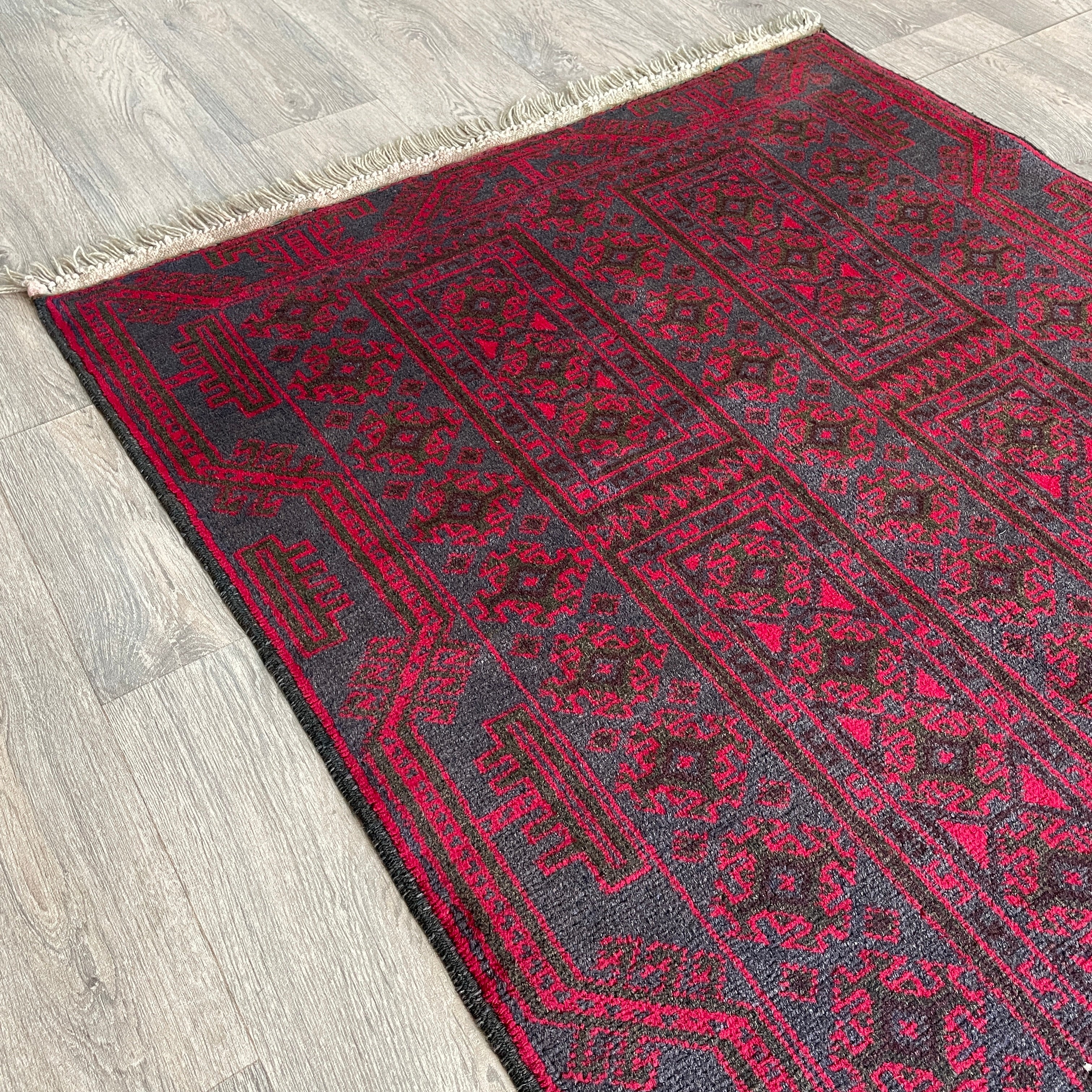 157 x 90 cm | Afghan Herati Baluch Rug (Old 1980) - Khorasan Rugs