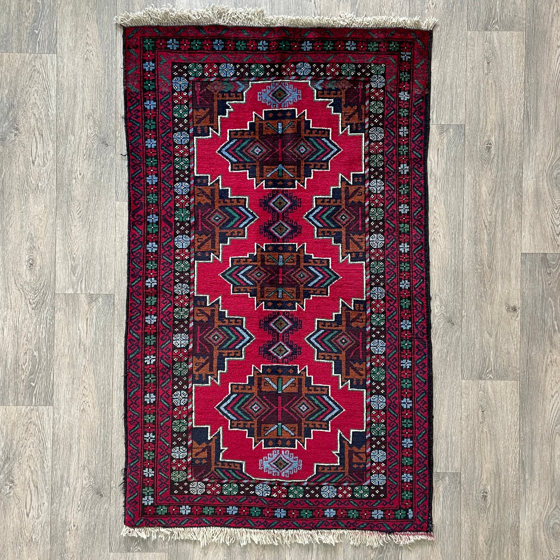 150 x 86 cm | Afghan Herati Baluch Rug (Old 1980)