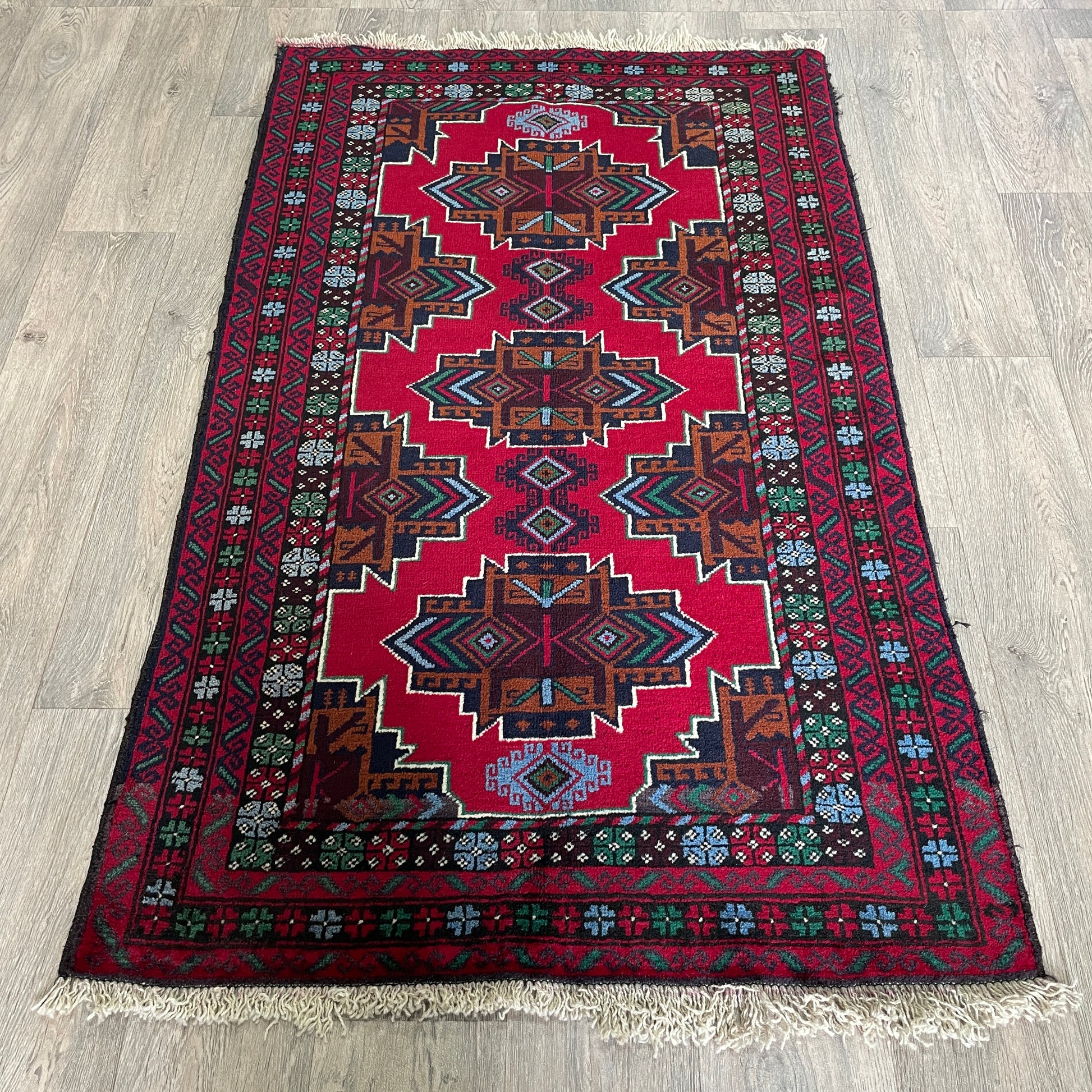 150 x 86 cm | Afghan Herati Baluch Rug (Old 1980)
