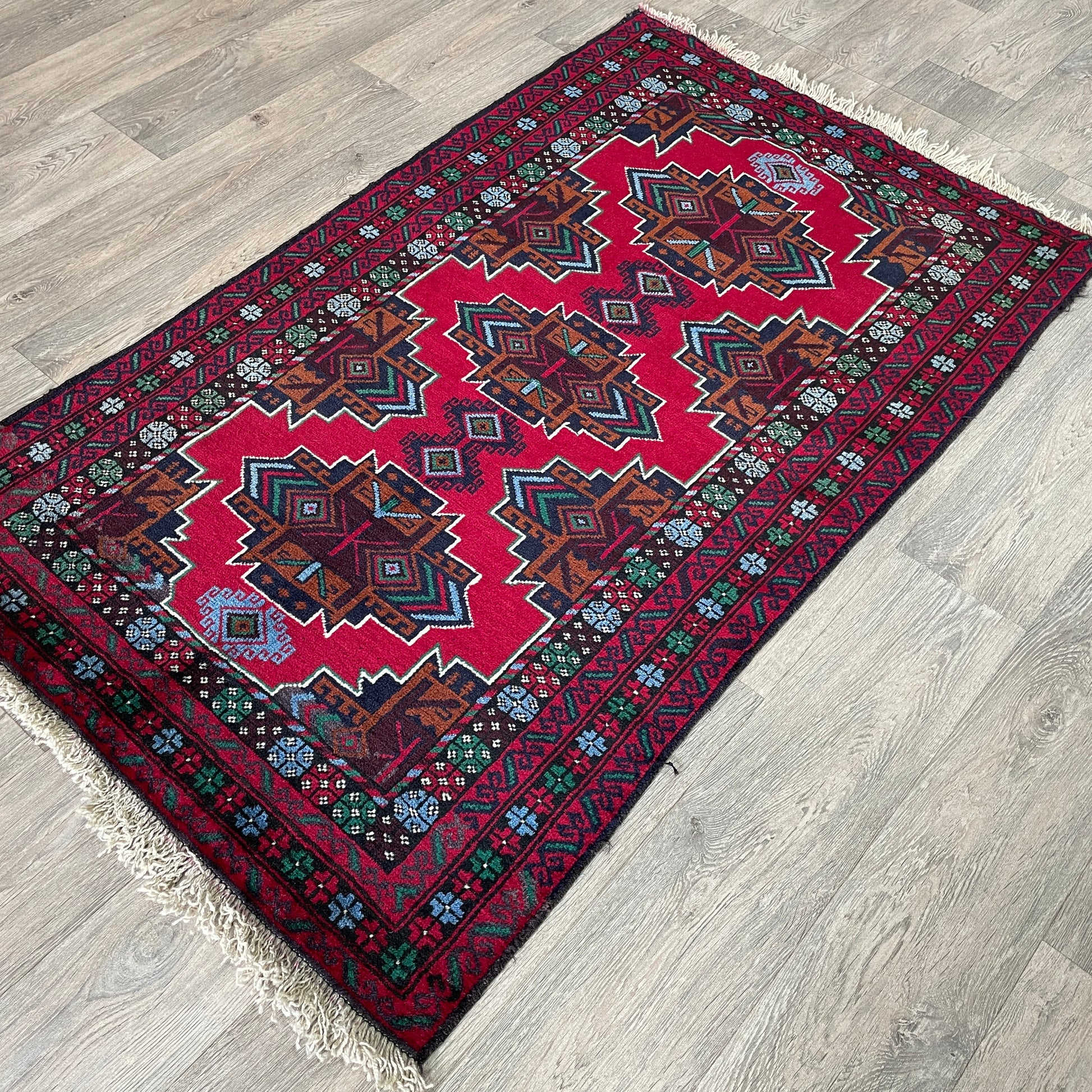 150 x 86 cm | Afghan Herati Baluch Rug (Old 1980)