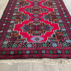 150 x 86 cm | Afghan Herati Baluch Rug (Old 1980) - Khorasan Rugs
