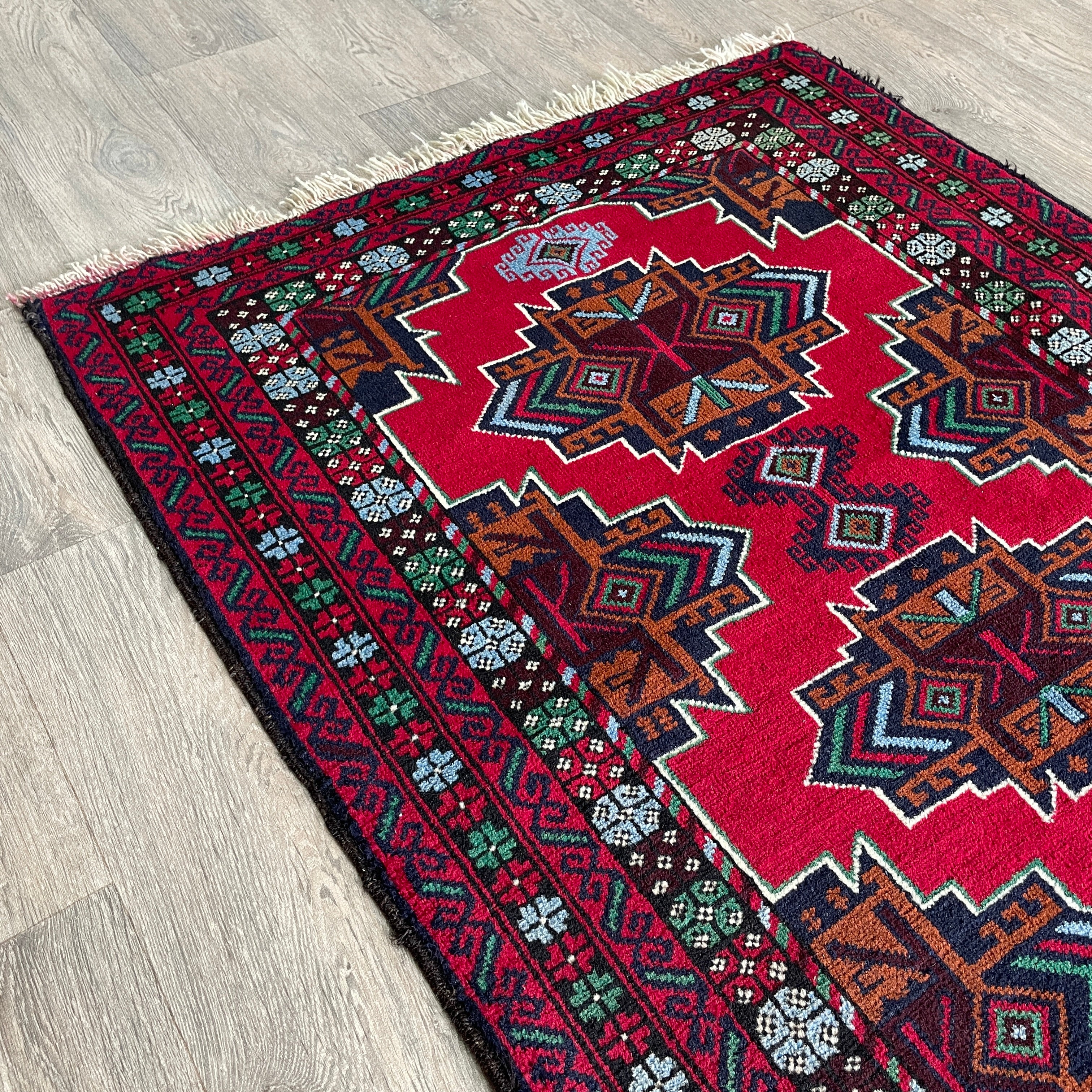 150 x 86 cm | Afghan Herati Baluch Rug (Old 1980) - Khorasan Rugs