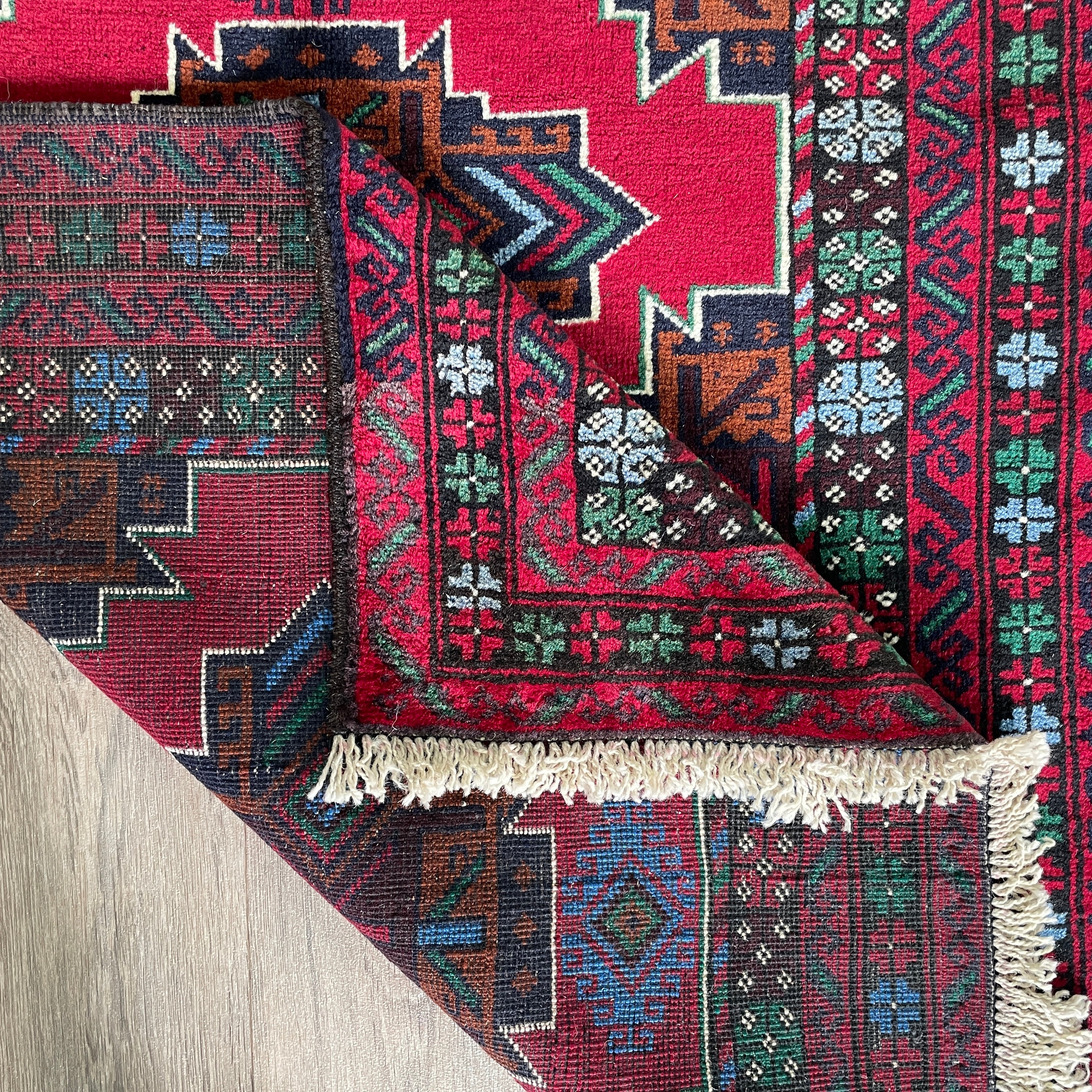 150 x 86 cm | Afghan Herati Baluch Rug (Old 1980) - Khorasan Rugs