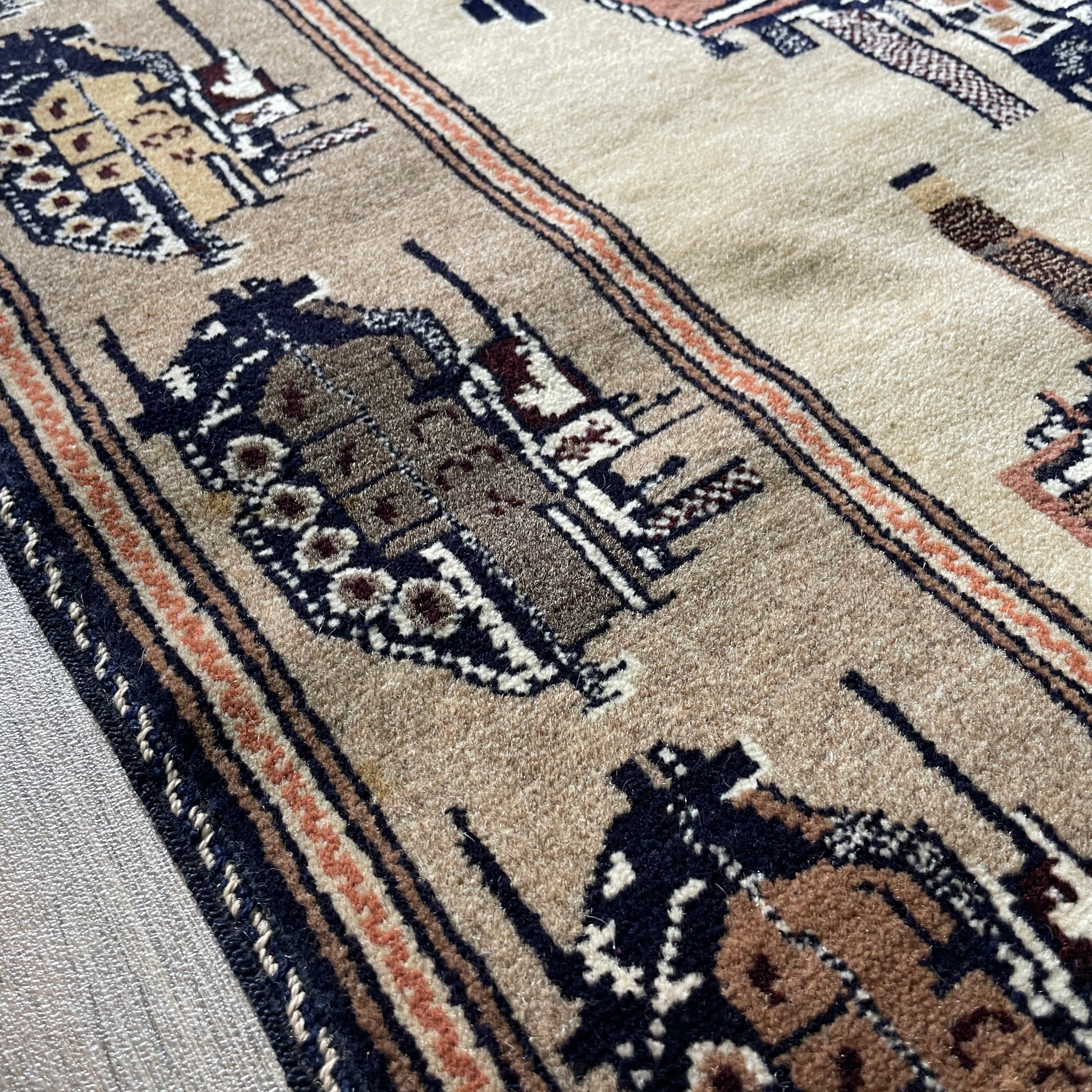 Vintage Afghan War Rug c. 1980