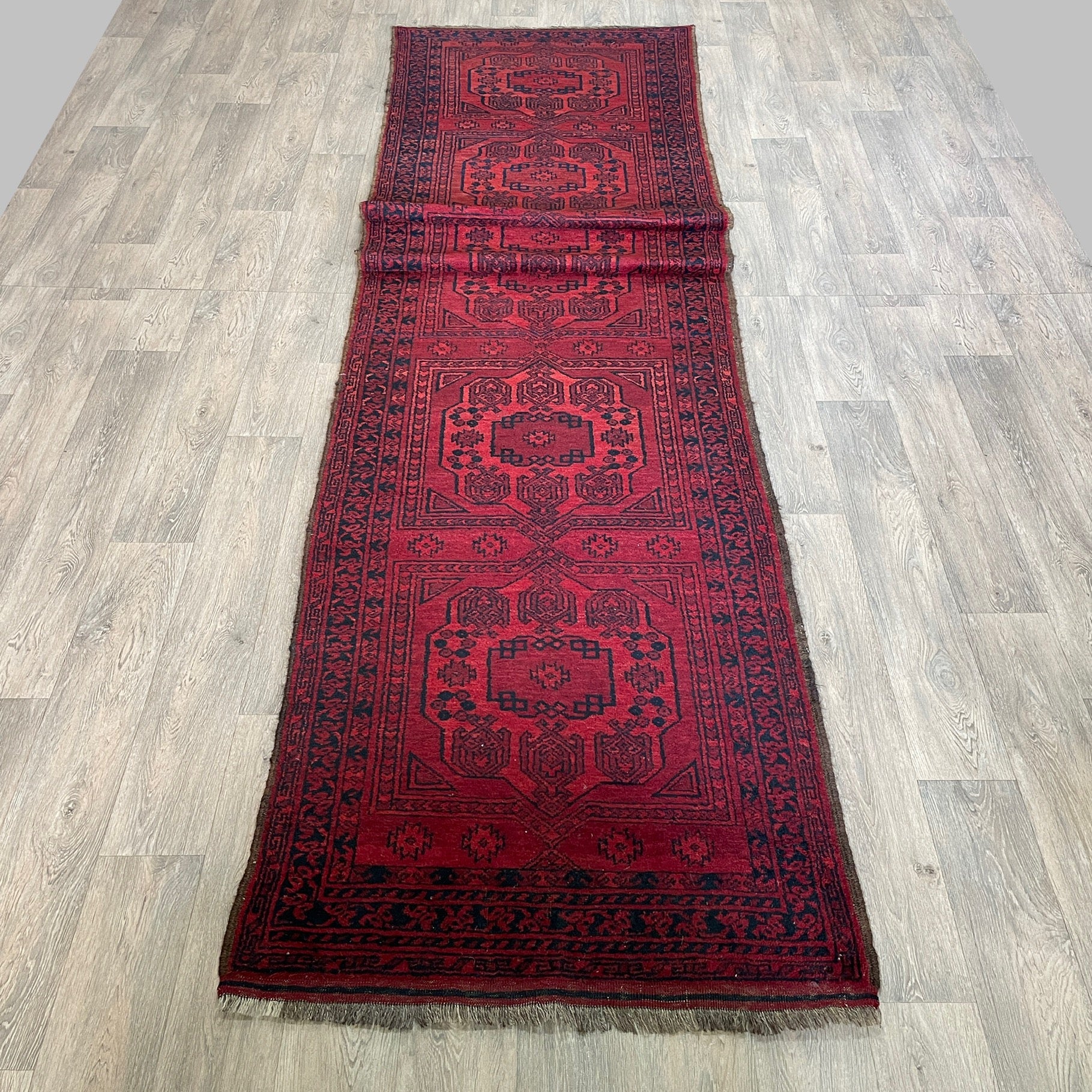414 x 97 cm | Afghan Ersari Runner (Old 1970)