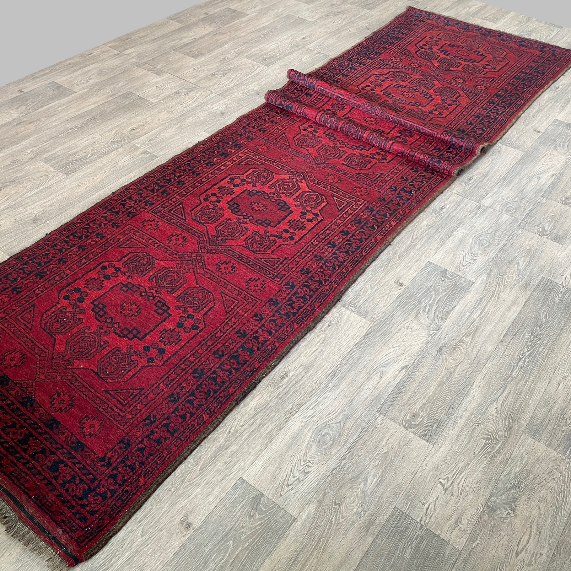 414 x 97 cm | Afghan Ersari Runner (Old 1970)