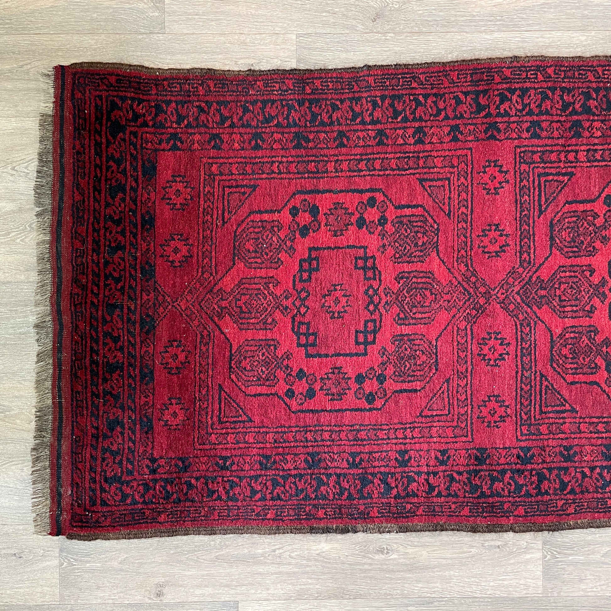 414 x 97 cm | Afghan Ersari Runner (Old 1970)