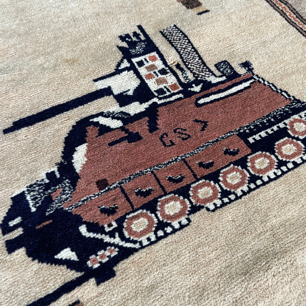 Vintage Afghan War Rug c. 1980