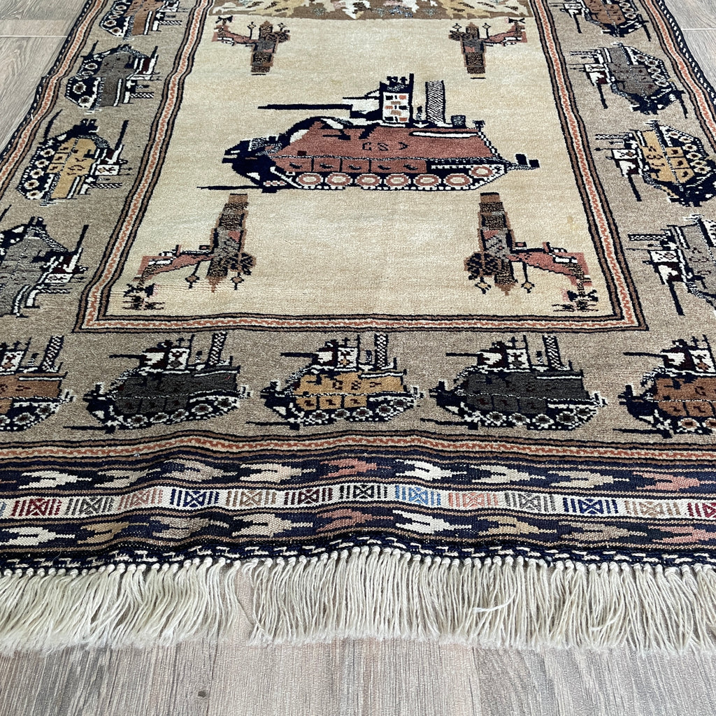 Vintage Afghan War Rug c. 1980