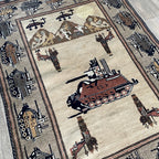 Vintage Afghan War Rug c. 1980