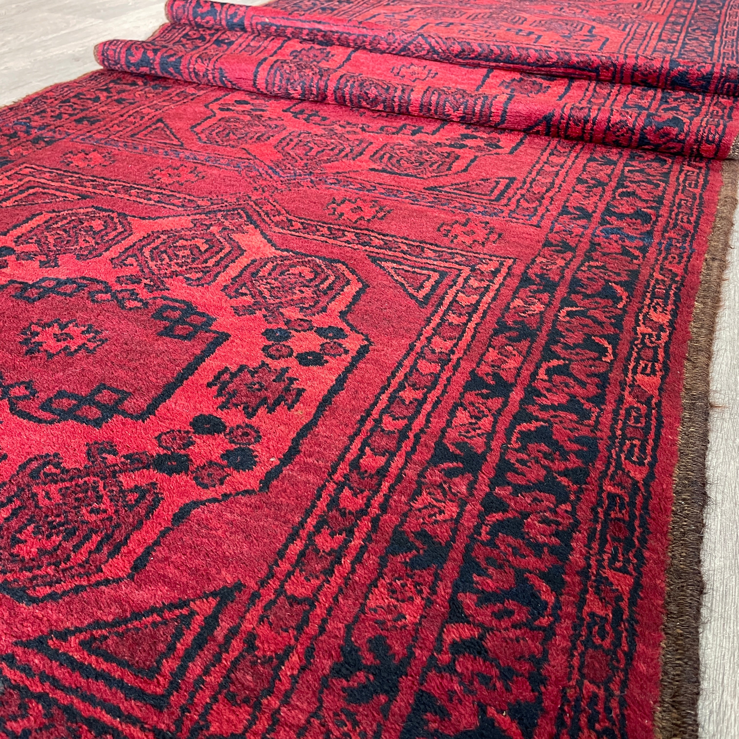 414 x 97 cm | Afghan Ersari Runner (Old 1970) - Khorasan Rugs