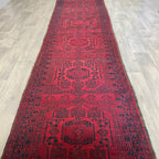 414 x 97 cm | Afghan Ersari Runner (Old 1970) - Khorasan Rugs