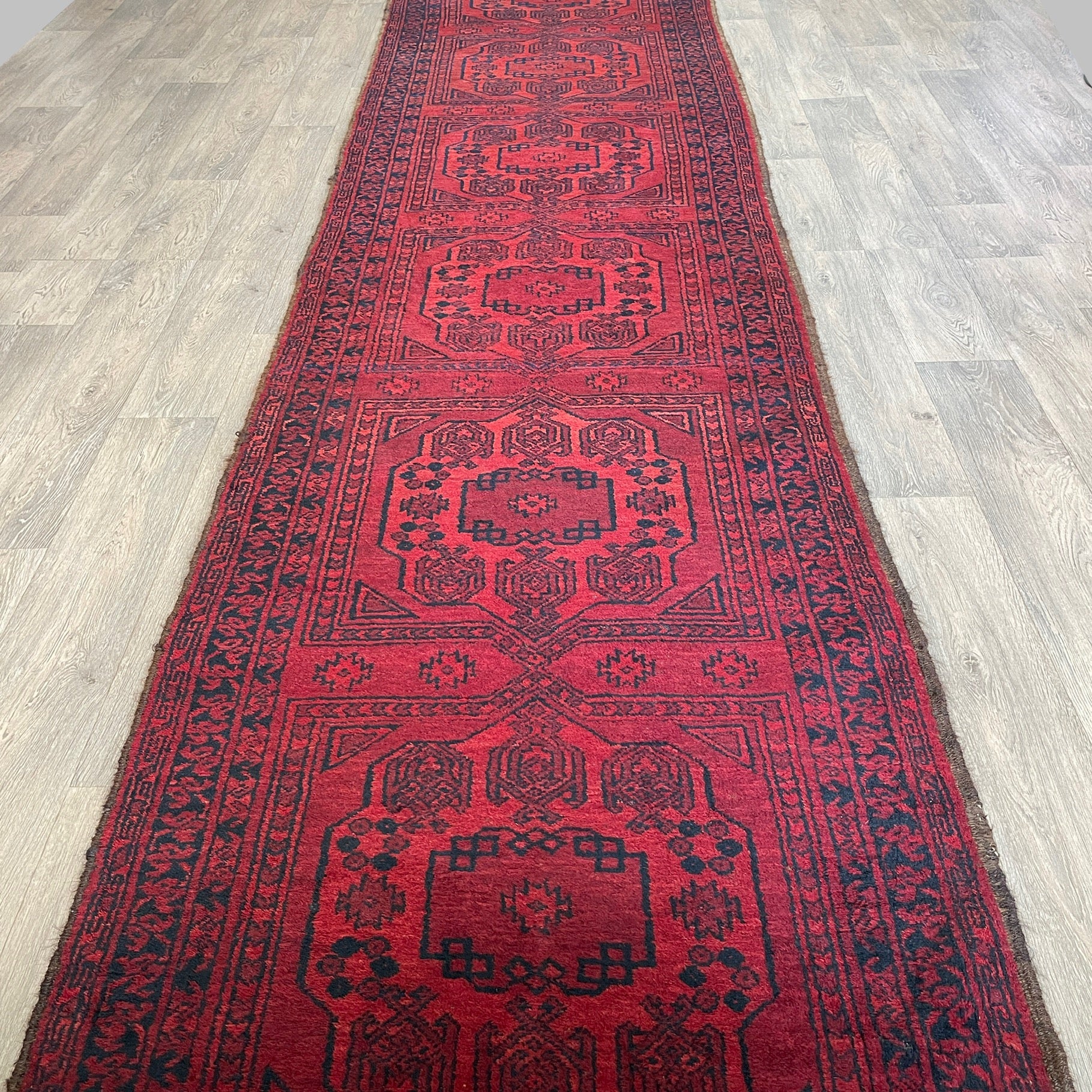 414 x 97 cm | Afghan Ersari Runner (Old 1970)