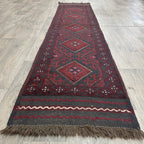 mushwani runner with geometric pattern on a wooden floor